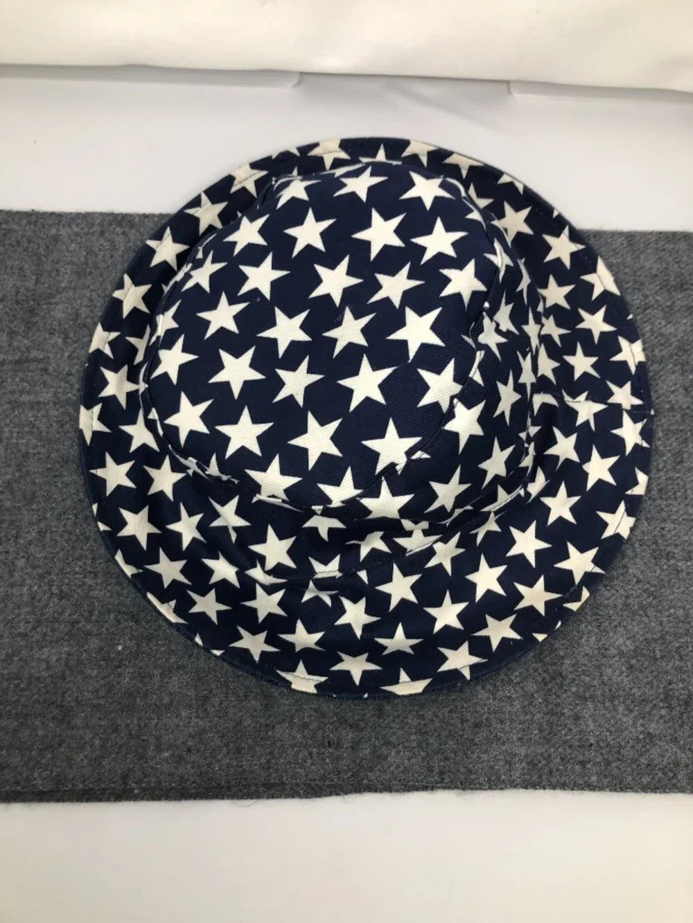 Women's Navy Blue Bucket Hat with White Stars